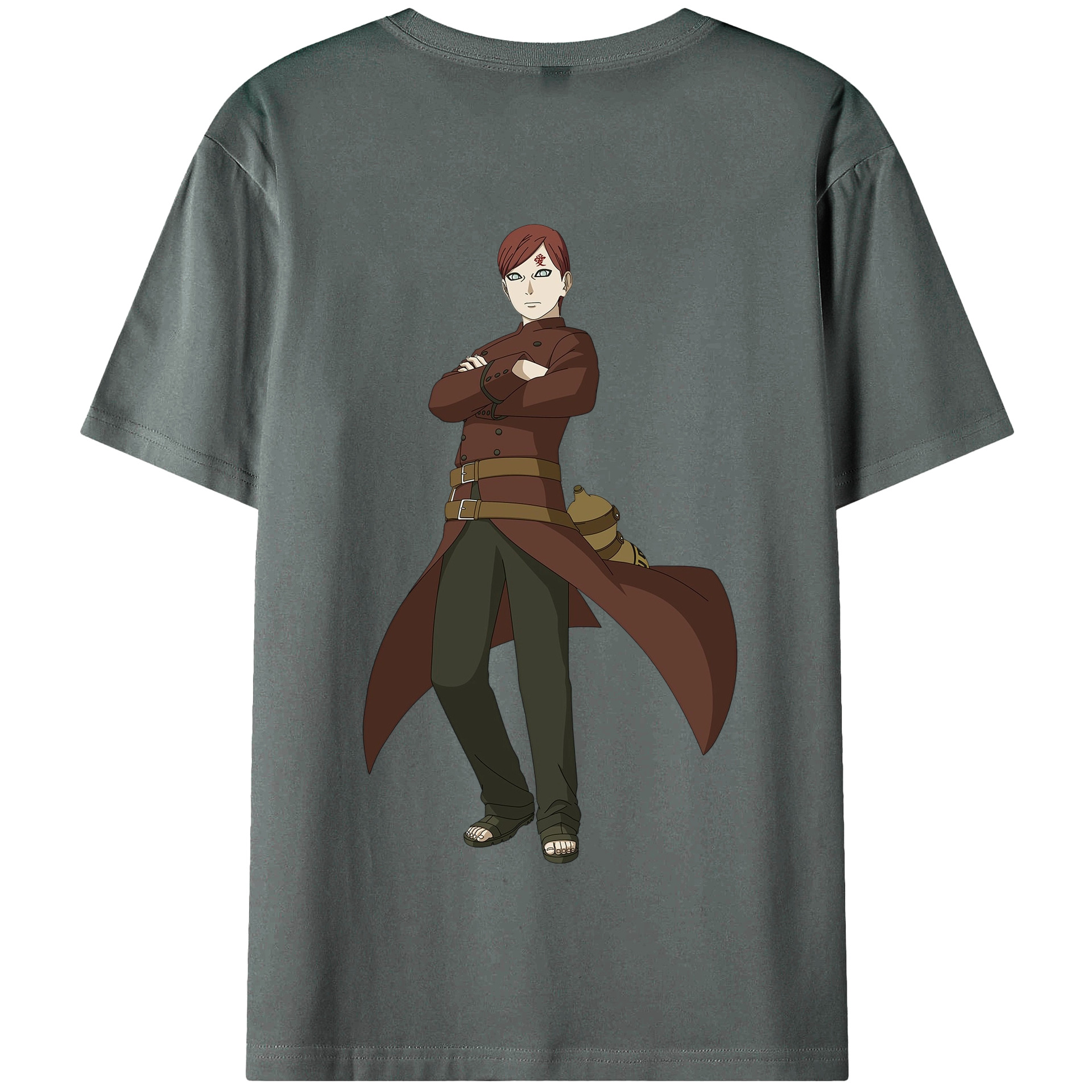 （画像用） NARUTO -ナルト- ガアラ Gaara 綿100％半袖Tシャツ（背面プリント）